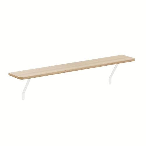 Loch & Skye Loby Radiator Shelf with Foil Insulation 15 x 1.8cm MDF Wooden Floating Shelf with Brackets No-Drill Over Radiator Shelves for Heat Circulation in Living Room & Bedroom (Natural 60cm)