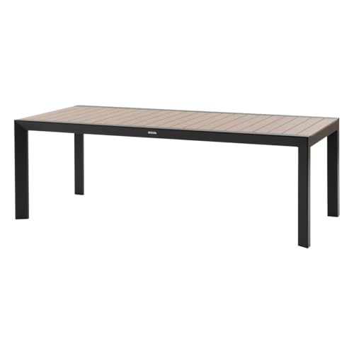 Hespéride - Table de Jardin évasion Effet Bois Honey et Graphite 8 Places Lates en Aluminium