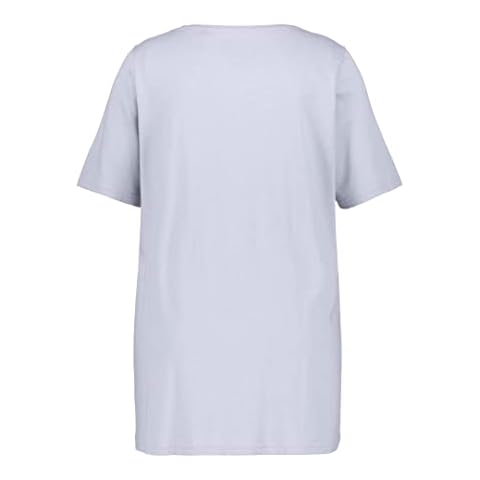 Camiseta Ulla Popken con Pliegues Decorativos Azul Piedra Cover