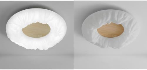 Plafond rond dimmable blanc pour optimiser l'éclairage du salon