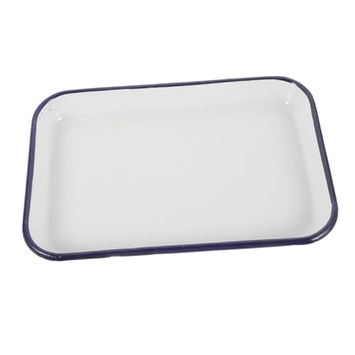 UPKOCH Bandeja Rectangular Esmaltada Multiuso Para Hornear y Asar Resistente Apta Lavavajillas Para Servir y Preparar Comidas Familiares