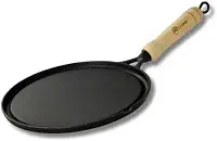 Chapa Bistequeira Redonda Em Ferro Fundido Frigideira