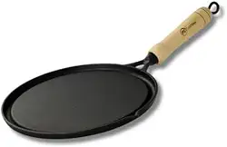 Chapa Bistequeira Redonda Em Ferro Fundido Frigideira