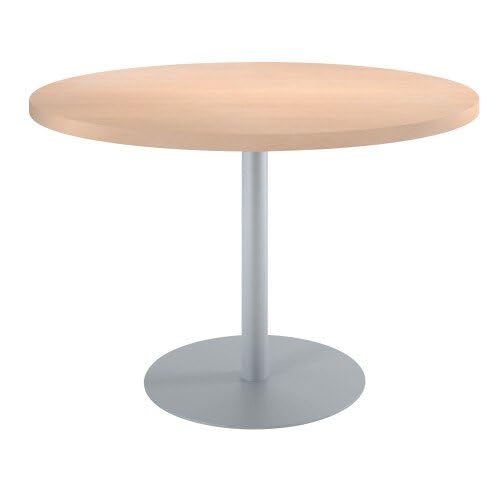 Générique Table de réunion Ronde chêne Clair Ø 120 cm - Arch (Aluminium)