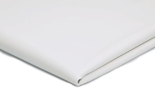Tejido de ecopiel, cuero artificial, imitacion de piel natural, 50 x 140 cm (Blanco)