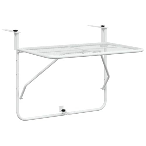 Table de balcon blanche suspendue en maille d'acier pour terrasse - 3