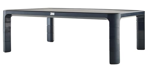 3M Adjustable Monitor Stand for Monitors and Laptops, Three Leg Segments Simply Adjust Height from 1.7