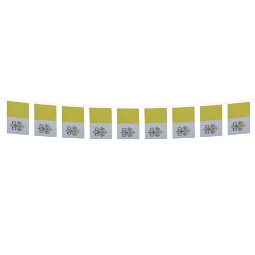 Image of AZ FLAG Vatican City 6 meters BUNTING Flag 20 flags 9'' x 6'' - Vatican STRING flags 15 x 21 cm