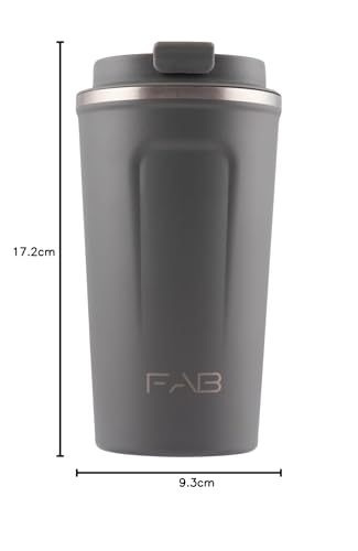 FAB Travel Mug, Reusable Coffee Cup (510ml, Grey) - Double Wall Stainless Steel with Screw Lid - Thermal Camping Cup, Vacuum Insulated for Hot and Cold Drinks, Eco-Friendly - Image 5