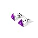 Glow in the Dark 8 mm. Triangle Stainless Steel Stud Earrings for Women, Teens and Girls, Hypoallergenic Post Earrings, Elesea Jewelry - Handmade in Italy (Violet)