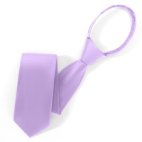 UETLRO Men's 3.15in (8CM) Purple Lilac Lavender Pre-Tied Zipper Ties