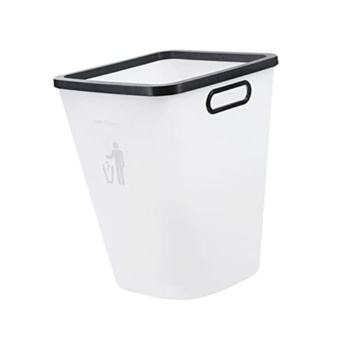 Caneca de basura rectangular blanca de plástico