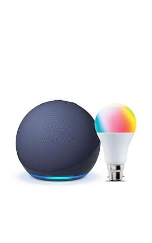 Amazon Echo Dot (5th Gen, Blue) — Combo with Wipro 9W RGB Bulb