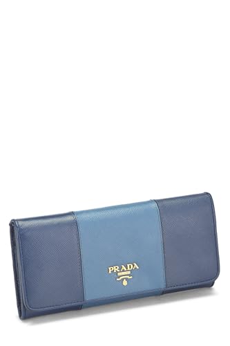 Pre-Loved Blue Saffiano Continental Wallet, Blue2