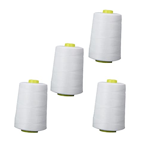 Hilo de coser poliéster blanco Tofficu 4 unidades miniatura 6