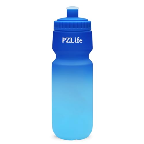 PZLife 24oz Bike Water Bottle, Cycling Squeeze Bottle BPA Free, w/Pull Top Lid, Leak Proof Sport...