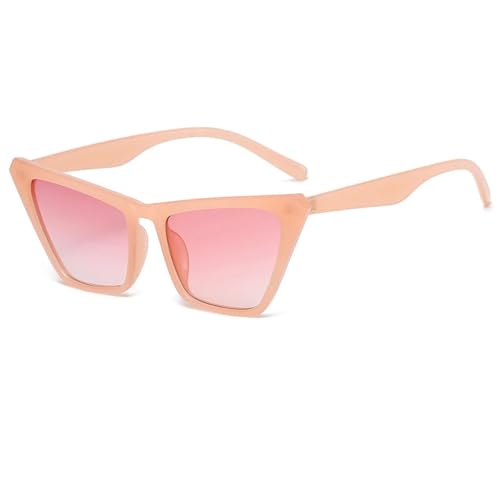 Lunettes de soleil œil de chat rose pour femme au style punk chic et dégradé tendance
