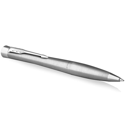 Parker Urban Twist stylo-bille | metro métallique avec finitions chrome | pointe moyenne et recharge d’encre bleue | coffret cadeau