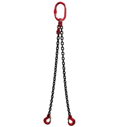 Élingue à chaîne 2-brins SHT/Chaîne de Levage Grade 8 | Diamètre de chaîne 10mm | sans Crochet réducteur | Capacité de Charge : 4250kg (0–45°) & 3150kg (45–60°) | Longueur utile : 2m