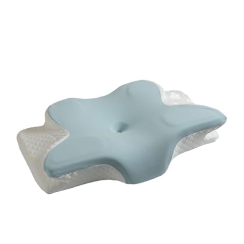 Oreiller ergonomique cervical papillon en coton à mémoire de forme vert