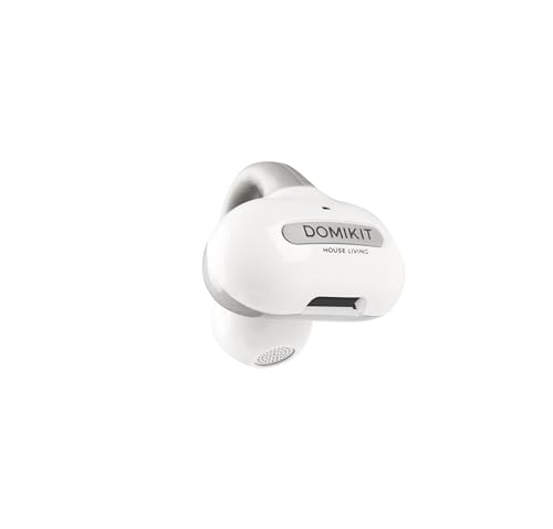 DOMIKIT Oreillette Bluetooth V5.2 sans Fil - 70 mAh, 15H Lecture, 10H Communication, Micro Intégré, Clip Oreille Ouvert, Charge USB-C en 2H, Légère
