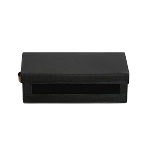 Auratrove Boîte de rangement empilable en tissu Oxford avec panneau avant transparent pour 37 boîtes à bijoux, organiseur de musique noir avec poignées