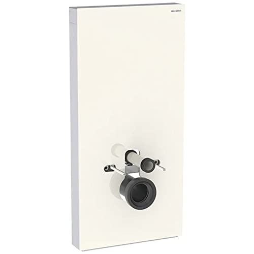 Geberit - Habillage bâti-support - Panneau sanitaire MONOLITH pour WC suspendu, 101 cm, habillage frontal en verre sable gris, latéral aluminium -