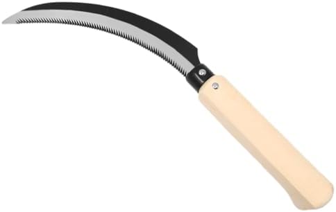 Zenport K202 Lavender Harvest Sickle/Berry Knife, Notched Wooden Handle, 6.5-Inch Curved Serrated Blade