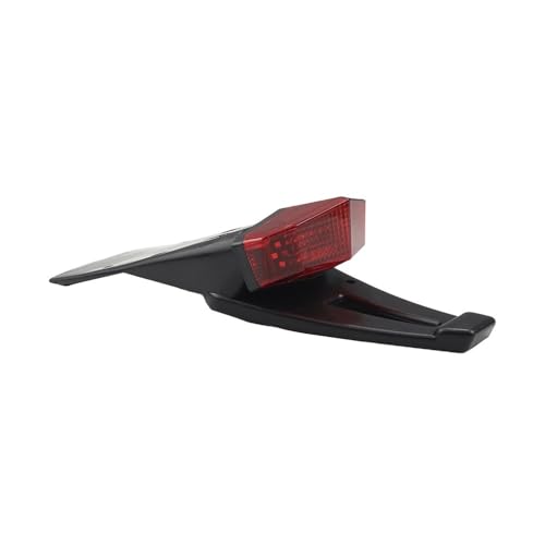Feu arrière LED moto 12V universel avec support de plaque d'immatriculation noir