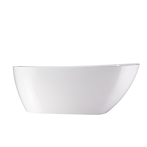 Vanity Art 67 X 32 Inches Freestanding White Acrylic Bathtub Modern Stand Alone Soaking Tub With Upc Certified Slotted Overflow And Pop-Up Drain Va6522-L #TOP1