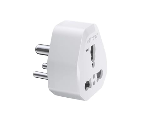 Image of Elleys Zico 3 pin Socket US Converter for India (USA, UK, China) Australia to India Plug Converter - Type D Plug Adapter 6A / 13amp - 240V 2pin 3pin Socket Travel Adapter for Home, Office - 4 Pcs