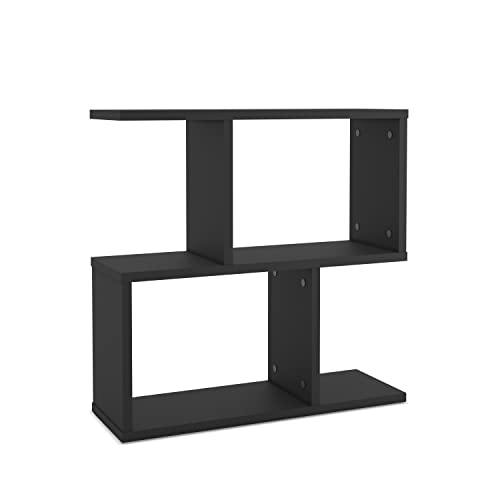 Ht Design Alfa Rectangle 4 Shelves End Table, Narrow Chairside Table, 23 Inch Skinny End Table For Living Rooms, Black #TOP6