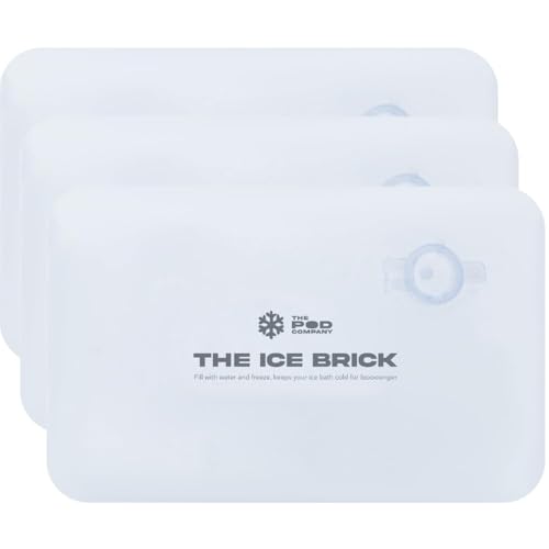 3-Pack Ice Brick Reusable 3 lb Ice Blocks for Cold Plunge Long-Lasting Cooling for Colder Water Longer Durable Refillable Ice Bricks Fill to 90% Max The Pod Company