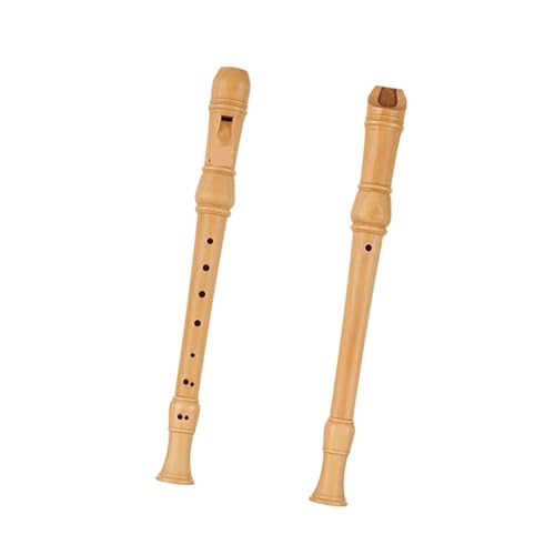Flûte à bec soprano C allemande à 8 trous en bois naturel pour débutant