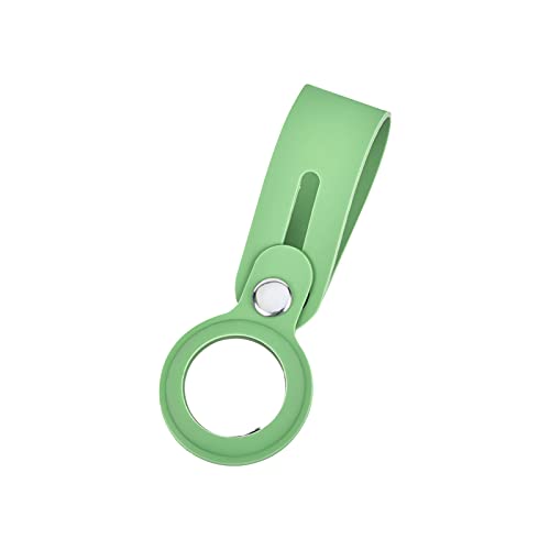 Image of Foso Silicone Loop Case for Apple Airtag with Buckle Protector with Long Strap for Apple Bluetooth Item Tracker Soft Keychain Locator Luggage Tag (Light Green)