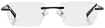 Foster Grant Lomond Reading Glasses for Men & Women +2.50 – Rimless Geometric Frame in Lightweight Aluminium with Spring Hinges, Scratch-Resistant Lenses & Protective Case