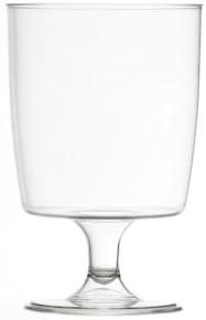 30 x one piece disposable plastic wine glasses (200ml). For picnics, camping, glamping, festivals, outdoor pool, bbq, garden and special occasions. Offer Pack of 30 glasses with 4 x AIOS drinks mats.