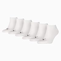 PUMA Unisex Adult's Elements Sneaker Socks (6 Pack), White, 10 US - 12 US