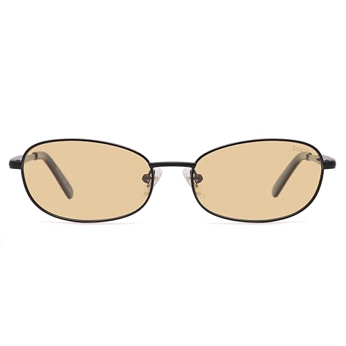 SOJOS Retro Oval Sunglasses for Women Men Polarized Trendy Narrow Shades UV400 Womens Mens Sun Glasses SJ12633