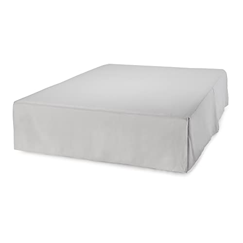 Image of Amazon Basics Lightweight Pleated Bed Skirt, Machine Washable, Wrinkle and Fade Resistant, Full, Light Grey