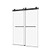 ATY Double Sliding Frameless Shower Door with Premium 3/8 Inch (10mm) Thick Glass, 60