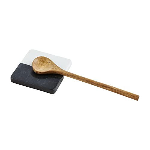 Mud Pie Marble Blk Wht Spoon Rest, 11" 5" X 5", Black #TOP25