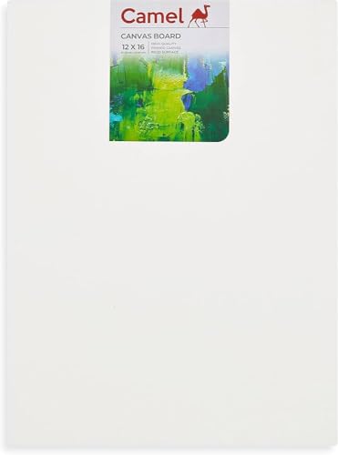Image of Camel Artist Canvas Board | 30 x 40 cm | Ready-to-Paint Primed Canvas for Acrylic & Oil Colours for Artist and Students | Pack of 2