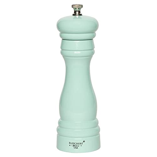 Fletchers' Mill Federal Salt Mill, Seafoam - 6 Inch, Adjustable Coarseness Fine to Coarse, MADE IN U.S.A.