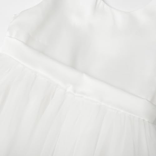 Uhnice Flower Girl Dress Satin Ball Gown for Wedding Party with Bowknot4