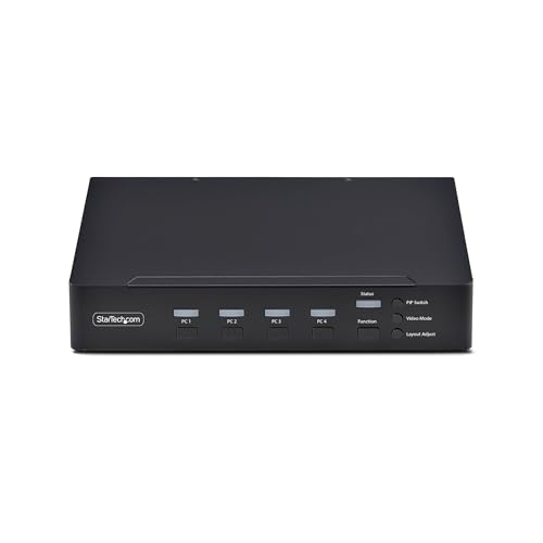 Image of StarTech 4-Port Multi-View DisplayPort KVM, Mouse Roaming, 4K 60Hz, Switch