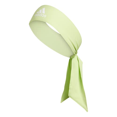 Image of adidas Alphaskin Tie Headband, Pulse Lime Green /White, One Size
