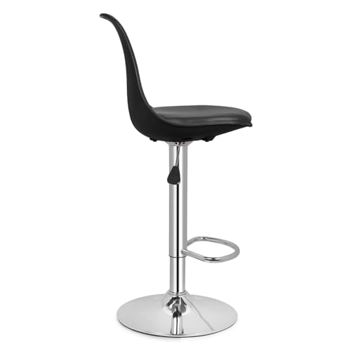 Image of DPI Modern Height Adjustable and 360 Degree Revolving Bar Stool | Kitchen Chair Suitable for Kitchen Cafeteria Dining Office Shops | (1, BLK)