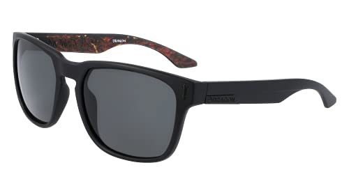 Dragon Men's DR Monarch XL Square Sunglasses, Matte Black/Inferno/LL Smoke, 58-20-1402