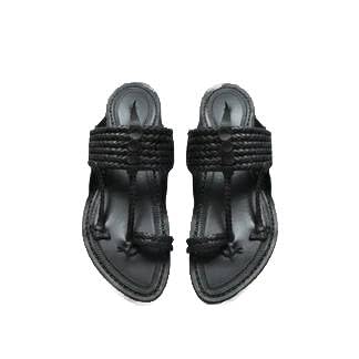 niira The String Dark Double Men’s Black Leather Kolhapuri Chappal | Premium Craft Series Handmade Authentic Kolhapuri Chappals for Men | Soft Comfortable Cushioned Footbed Sandals | Genuine Leather Lightweight Ethnic Daily Wear & Festive Wedding Footwear-picture-21